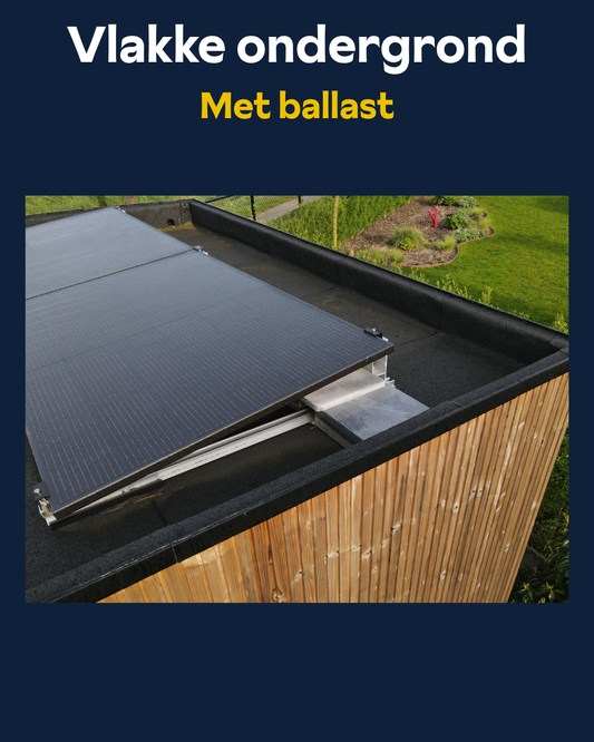 Vlakke ondergrond montage - met ballast (2 zonnepanelen)